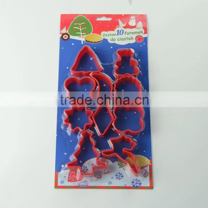 Best design red color plastic cookie cutter set