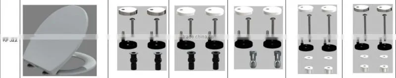 PP toilet seat with SUS 304 screws and pins of hinges