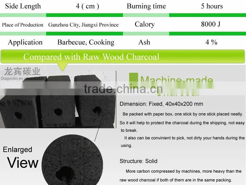 BBQ charcoal briquettes from Factory
