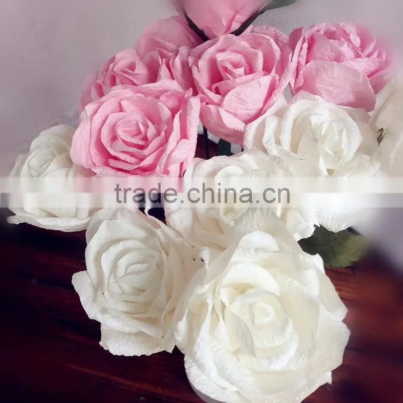 wedding decoration paper flower, handmade flower, party decoration flower, pink paper flower