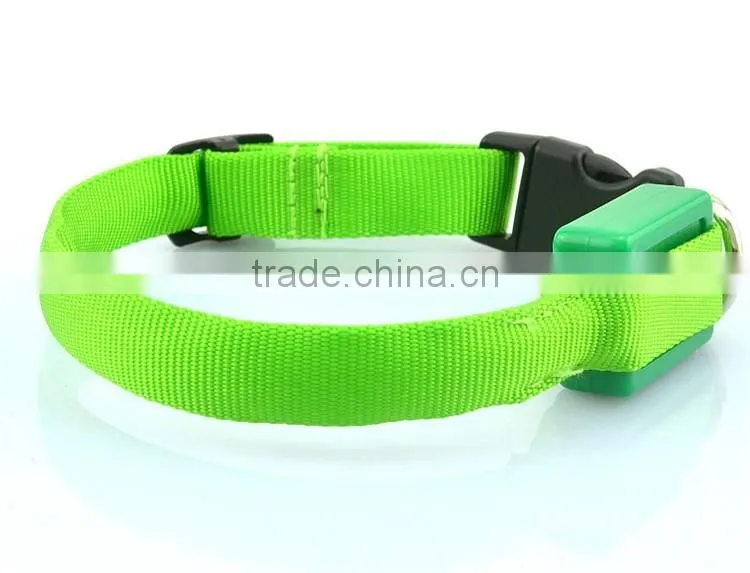 Small Scale Safety 18-28cm Pet Dog Collar LED Nylon Light-up Flashing Leash Glow for Dogs
