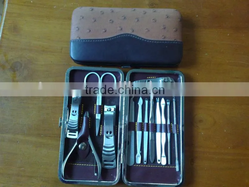 MRT-044 13pcs PU bag with stainless steel good quality manicure set