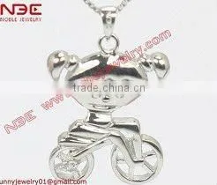 Hot sale animal design fashion costum 925 silver jewelry pendant, owl design silver cz pendant, wholesale silver925 jewelry