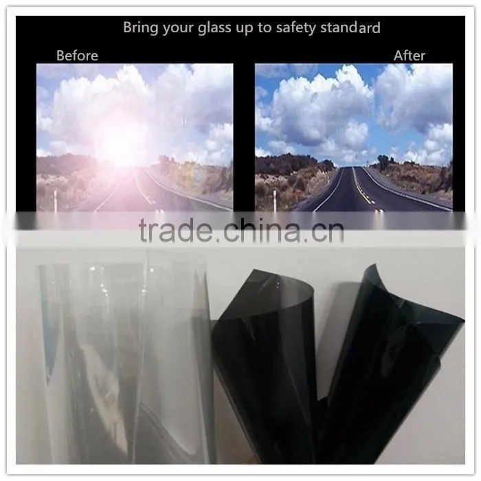 Black color 99% UV-rejection car static reusable window film