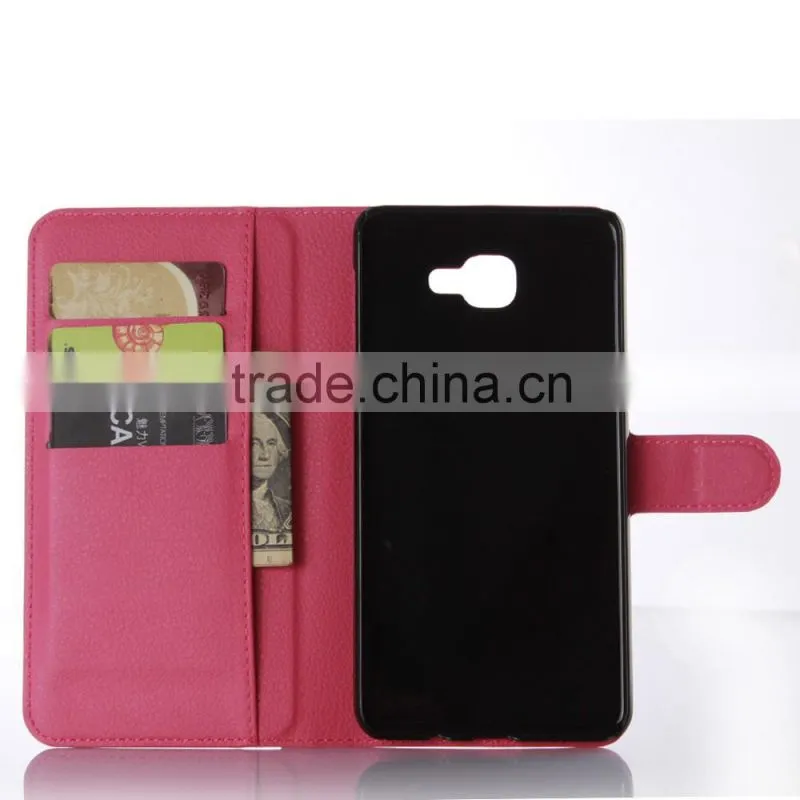 Factory Price Lichee Leather Pouch Wallet Case Folio Stand Cover for Samsung GALAXY A9