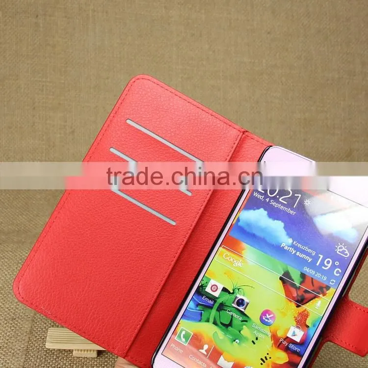 Wholesale Folio Stand Case for Samsung GALAXY Note3 N9000 PU Leather Flip Cover with Wallet