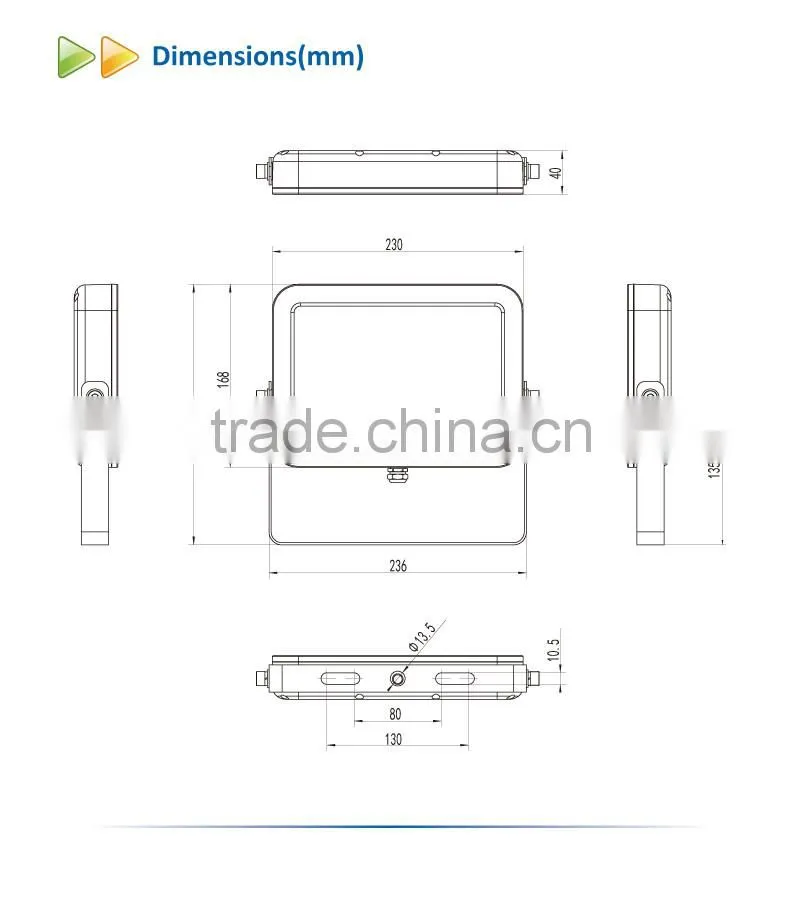Aluminum Die Casting IPAD 30W LED Flood Light