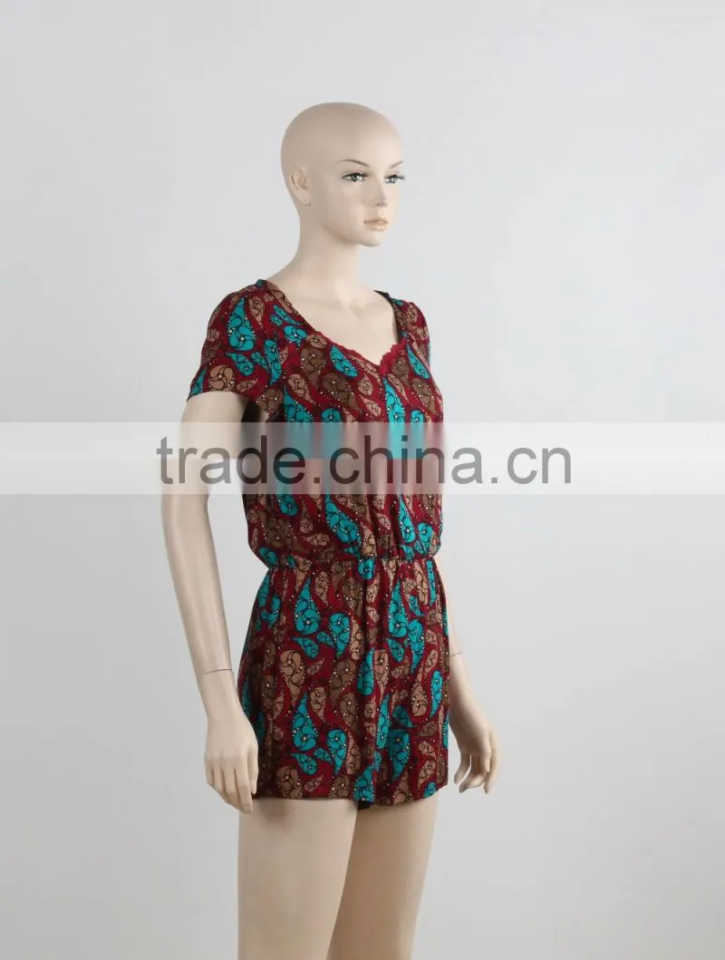 OEM custom made jumpsuit summer one piece jumpsuit for adult cheap price in Guangzhou