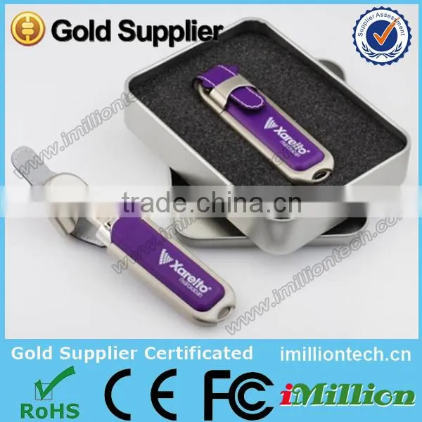 Leather Promotion Gift USB Disk 2GB, Customer Logo Print USB Flash Drive , mini Leather USB Key 2GB