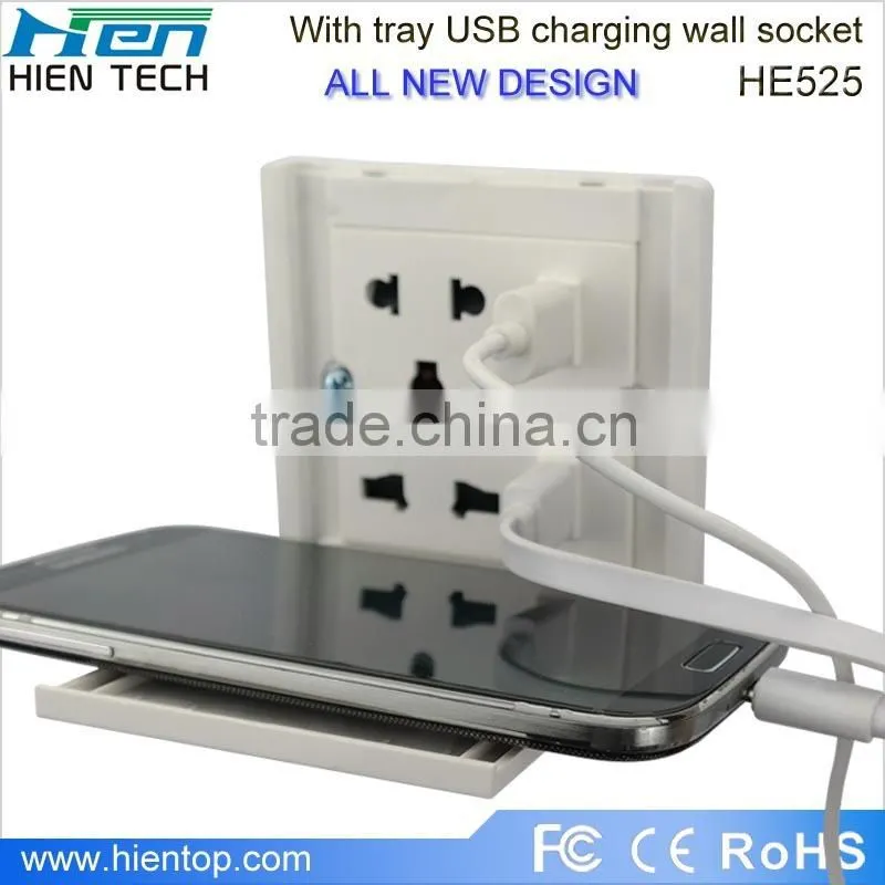 Public commercial using wall socket USB light socket with 2 USB ports