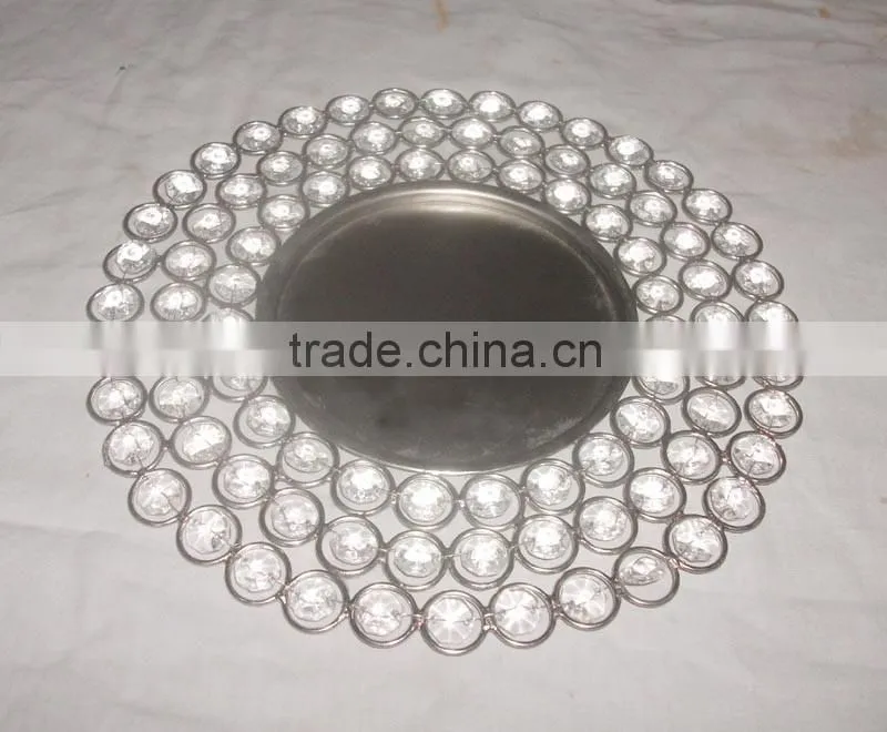 Crystal charger plate, wedding charger plate
