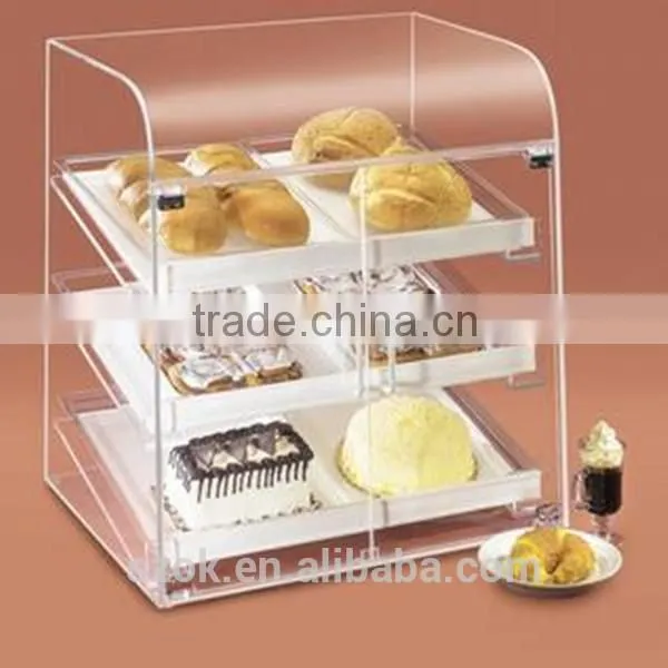 transparent acrylic bread and cake display box for retail shop wholesale