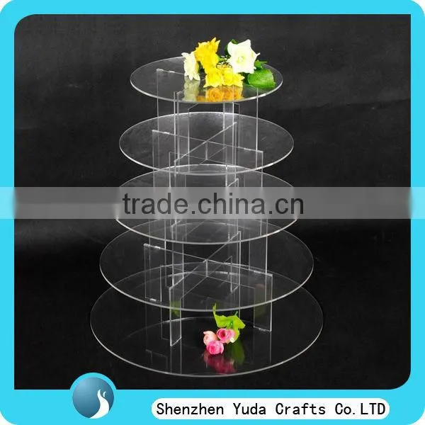 Alibaba Express clear 5 tier cake display shelves, acrylic cake display stand, Christmas cupcake stand