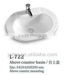 L-722 Modern Ceramic above counter basin