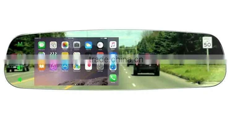 4.3 inch frameless rearview mirror monitor sychronize informations gps navigation