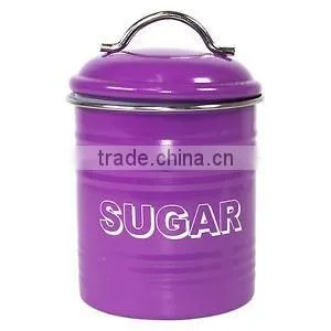 Round galvanized small food storage tins