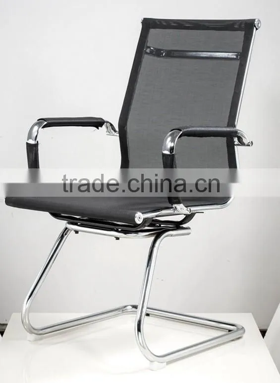 Wholesale Price Arm Chair Furniture Mid Back Ergonomic Mesh Meeting Room Chair without Wheels