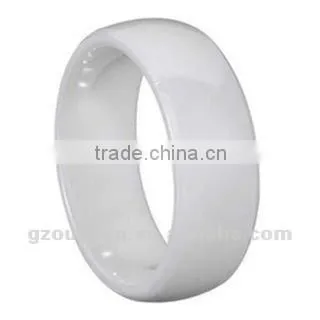 Hot Sell Men and Women White Ceramic Wedding Band Ring, 2012 Fashion Ceramic Ring for Girl and Woman