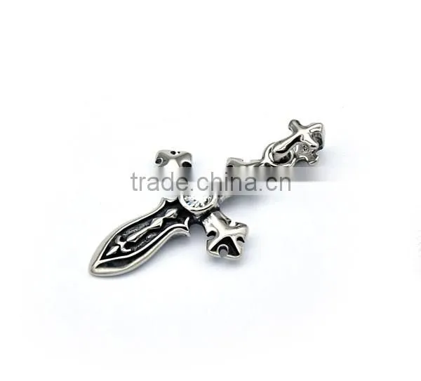 Cheapest Pendant jewelry Casting vintage cross with zirconia pednant jesus hot selling pendant