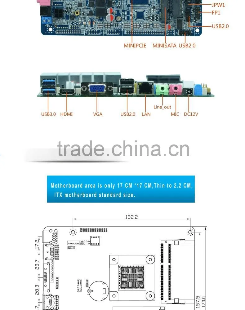 9*USB thin client mini motherboard without COM port support win7/8/10 linux system