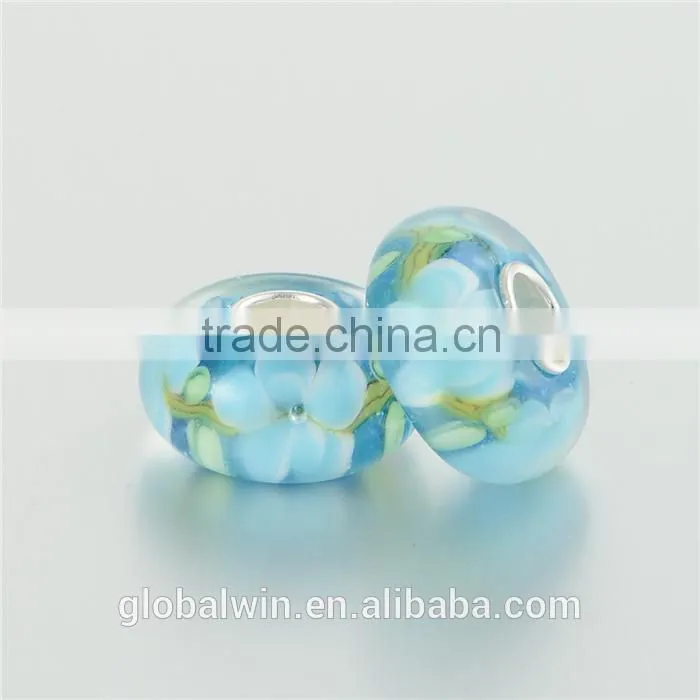 All Kinds Of Floral Cheap Silver Fashion Jewelry Custom Logo Glass Beads