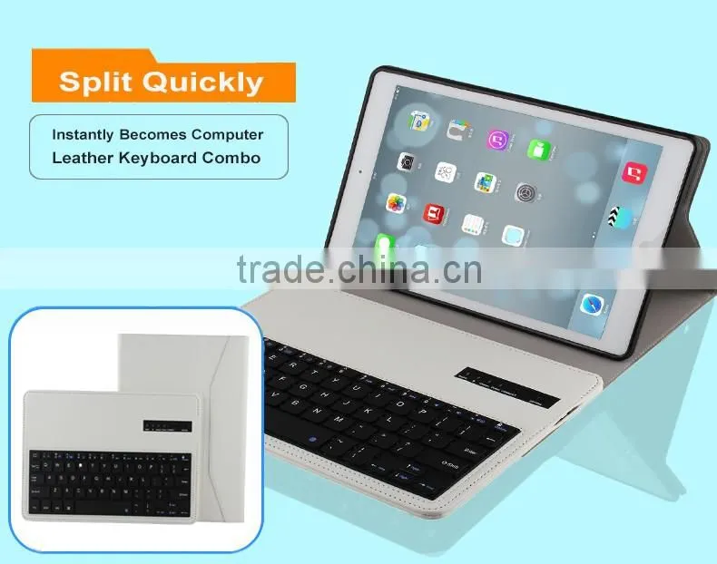 PU Leather case with wireless keyboard for tablet pc iPad air-IP205F