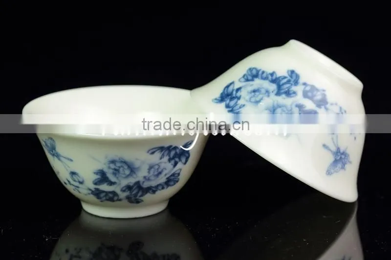 blue peony ceramic tea cup, 30cc/cup