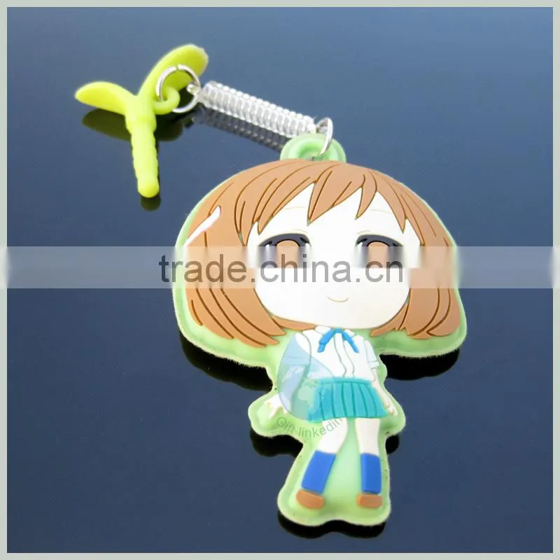 2014 new arrival flexible PVC keyring with Button for kids