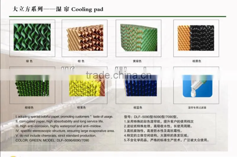 Poultry farm evaporative cooling pad manufacturer in China