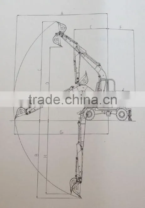 Wolwa DLS880-9A 8t Wheeled Hydraulic Excavator with Bucket