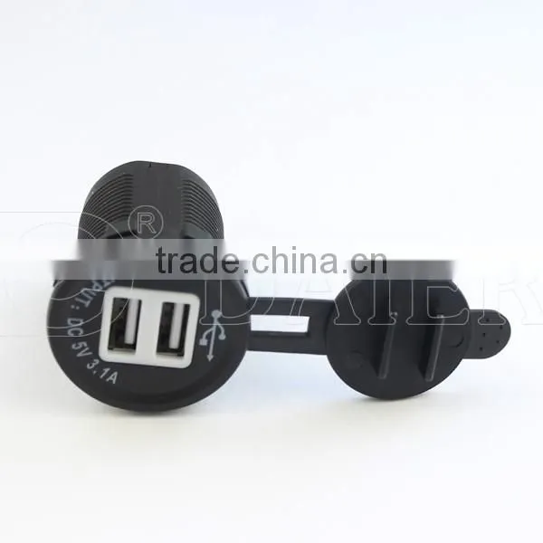 White 5V 3A USB Charger Socket, Double Port USB Socket*