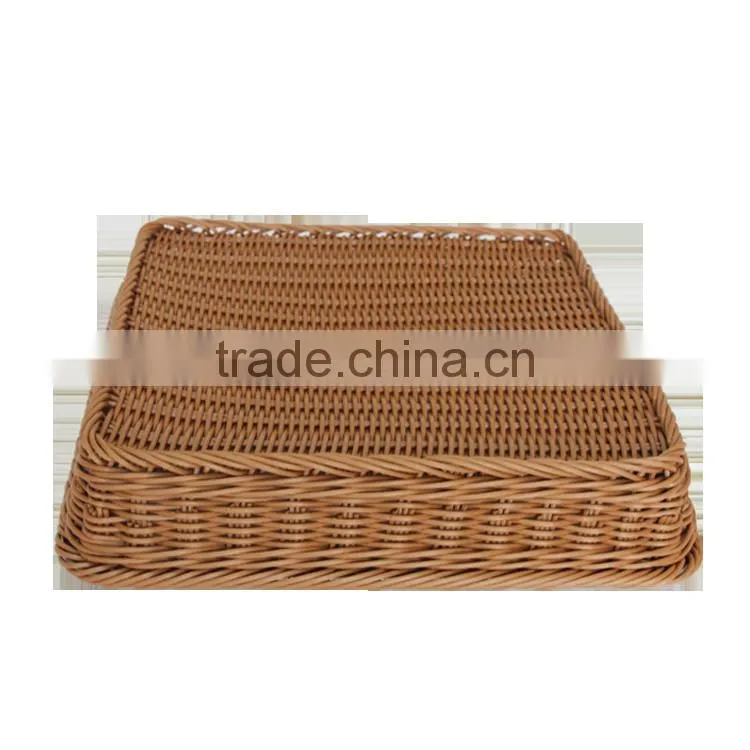 Eco-friendly rattan fruit baskets for supermarket display rack