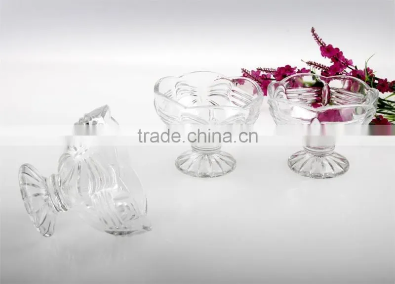 bowknot design glass salad bowl icecream glass cup icecream glass bowls