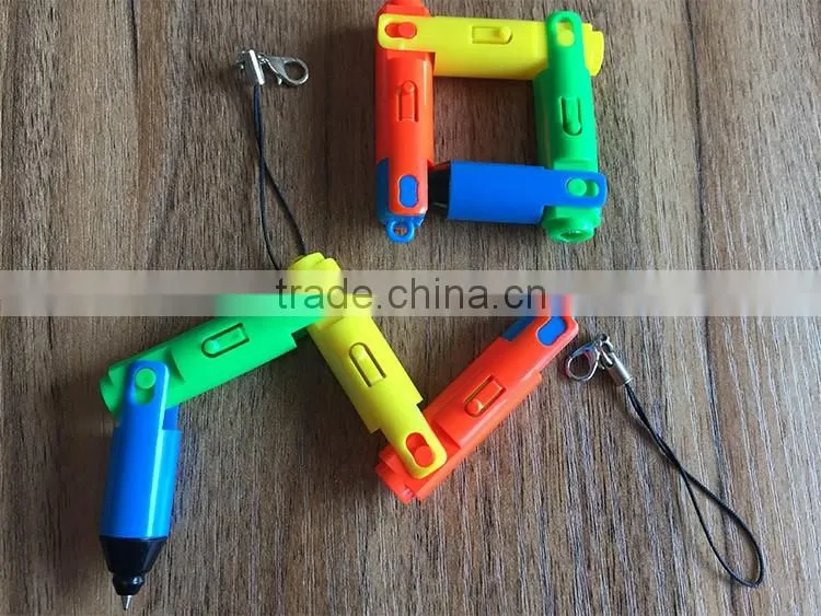 2016 newest folded multi function pen/ballpen with led light