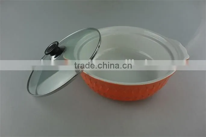 AB grade wholesale stock dimond shape ceramic casserole with glass lid,soup&stock pot