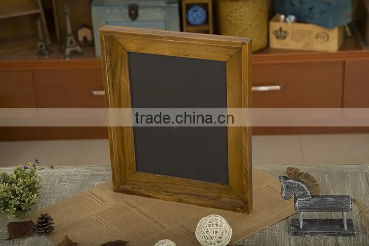Wholesale Wooden Antique Chalkboard With Wooden Frame and Hooks Can Be Hung Zakka Vintage Style Furnishing Articles 39*39*40cm