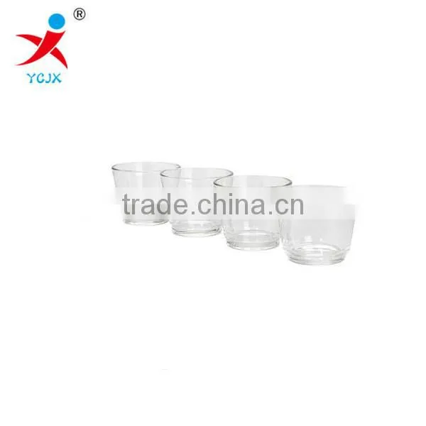 small transparent glass candle holders