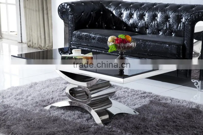 C8066 Latest Design Fancy Rectangle Tea Table With Glass
