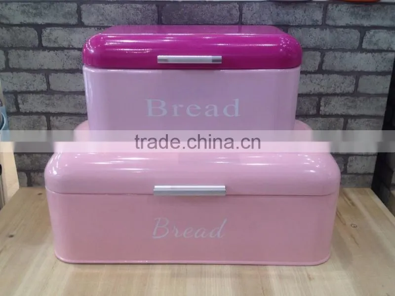 Bright Color Vintage Metal Bread Storage Box/Bread Canister/Metal Bread Tin