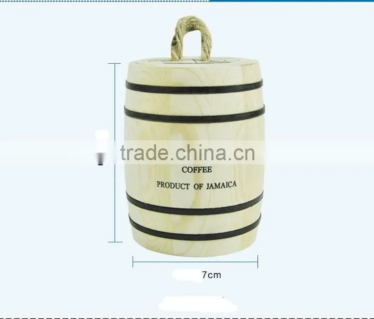small recycle wooden small keg for coffee bean
