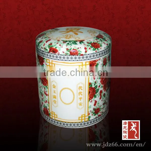 Gold glazed chinese dragon pattern high quality ceramic funeral souvenir ceramic urn for hot sale