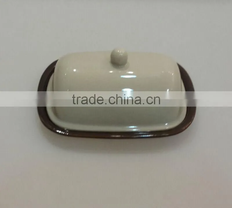 Factory direct wholesale ceramic dip snack butter dish