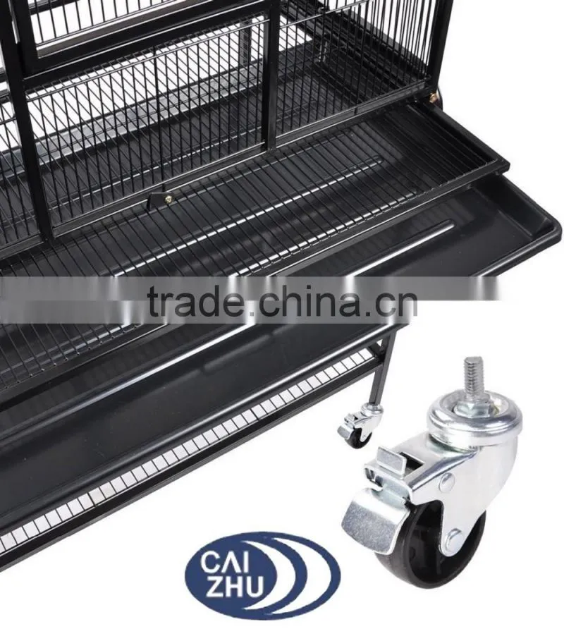 63" Inch Indoor Bird Parrot Chinchillas Ferret Cage Cockatiel House w/Stand Metal Wheel