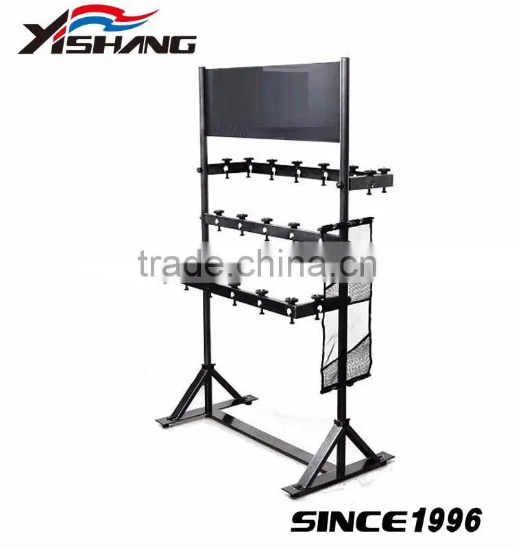 Move freely metal rotating display stand with hooks accessories