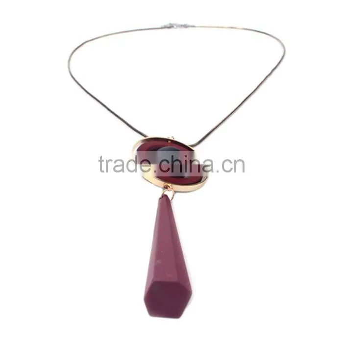 chunky bead ball wood hoop gold hoop rubber strip pendant necklace long geometric necklace