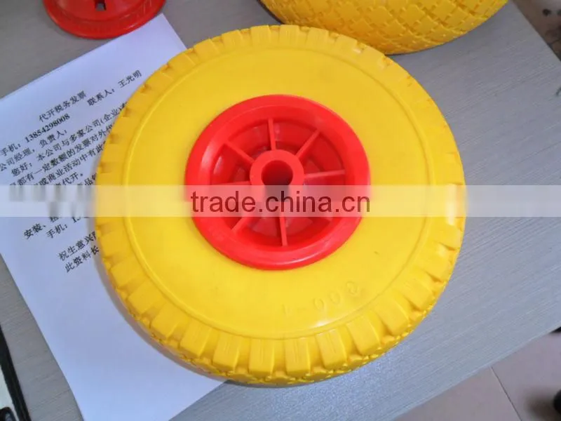 260*85 pu foam wheel with plastic rim