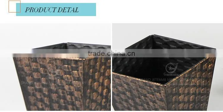 Galvanized garden wrought iron outdoor planters coated zinc flower pot