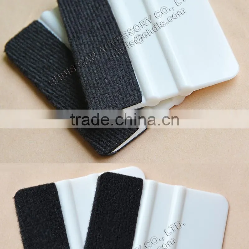 A46F white card squeegee with fabric edge