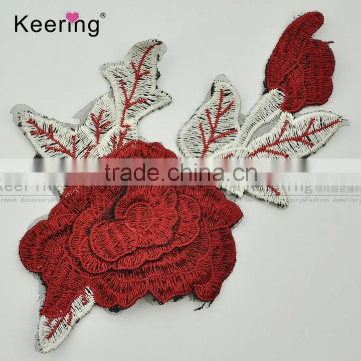 2017 new arrival designs garment accessoriesl embroidery patch flower decoration from keering WEF-760