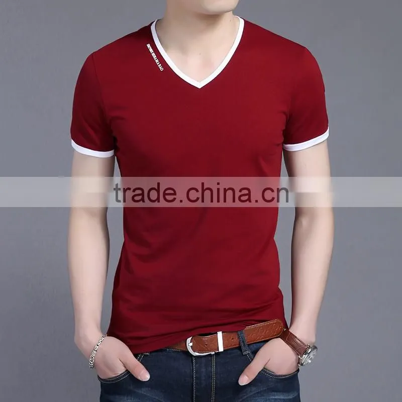 2017 new summer Men's leisure v-neck t-shirts with short sleeves